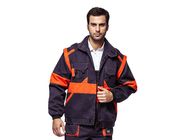 対照色の取り外し可能な袖が付いているオレンジ産業仕事のジャケットの100%の綿