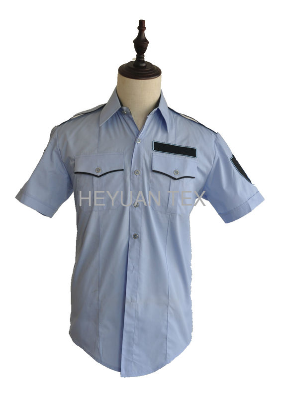 Quick Dry Professional Work Uniforms Long / Short Sleeves Police Uniform Shirt