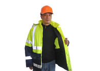 通気性の高い可視性の防水ジャケット300Dオックスフォードの安全ウインドブレイカーのジャケット