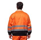 オレンジ/黄色の高い可視性のジャケット、反射安全ジャケットEN ISO 20471