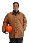 コーデュロイつばおよび黄銅のジッパーが付いている100%の綿のキャンバスの冬の仕事のジャケット