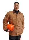 コーデュロイつばおよび黄銅のジッパーが付いている100%の綿のキャンバスの冬の仕事のジャケット