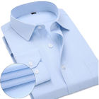 白く/青メンズ ビジネス カジュアルのワイシャツはピリングの抵抗と速く乾燥します