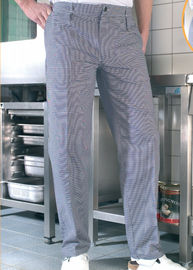 ピリングの抵抗のレストランの仕事の摩耗の柔らかいしまのある生地のシェフのズボン